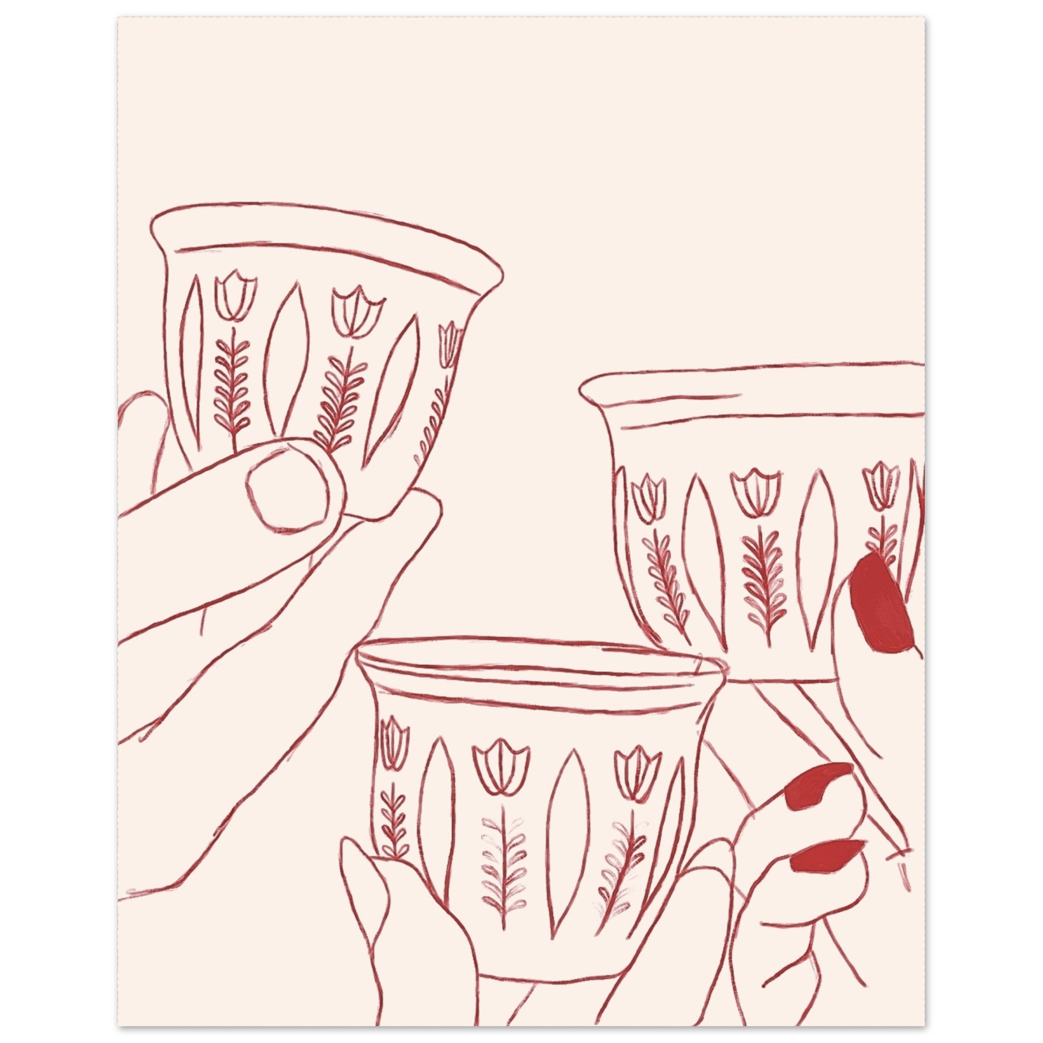 Lebanese coffee cups art