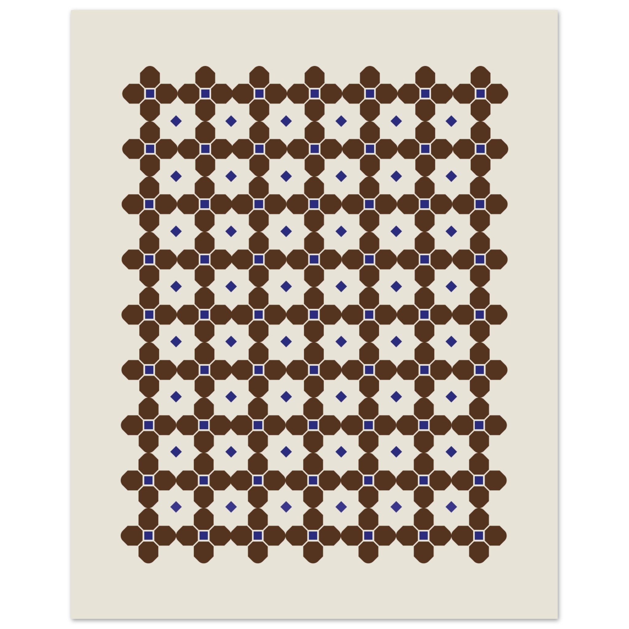 Modern Brown Geometric Pattern Wall Art