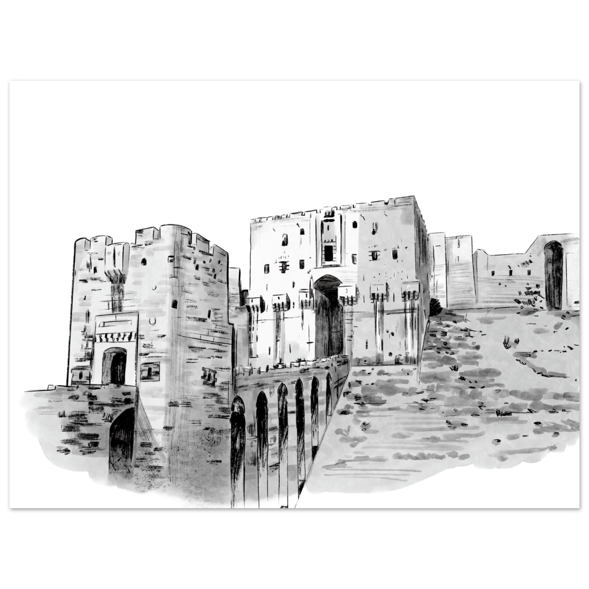 Aleppo citadel art print