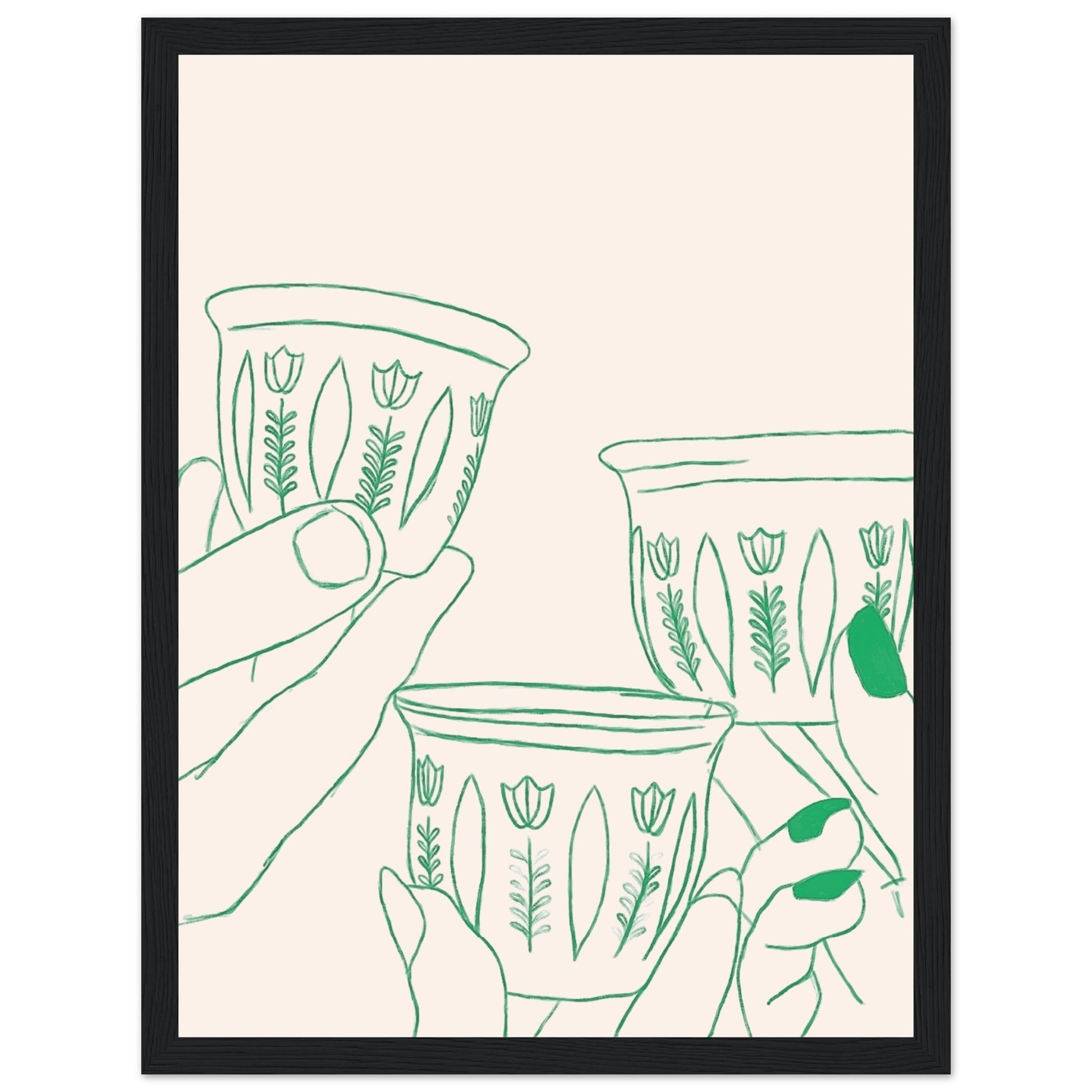 lebanese red coffee cups illustration 