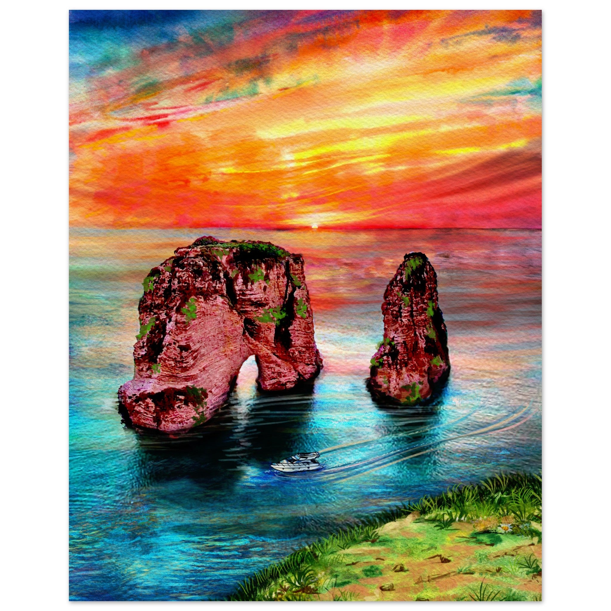 raouche lebanon art print