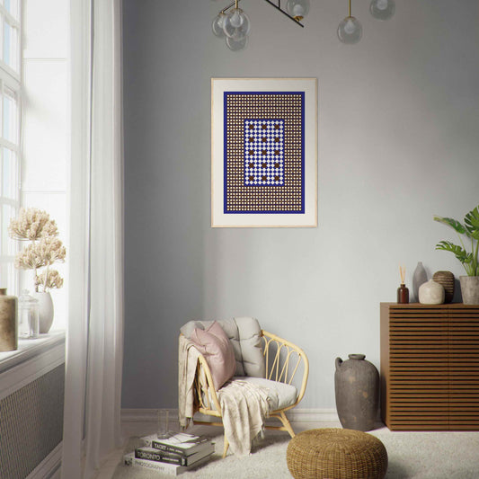 Modern Blue and Brown Geomteric Pattern Wall Art