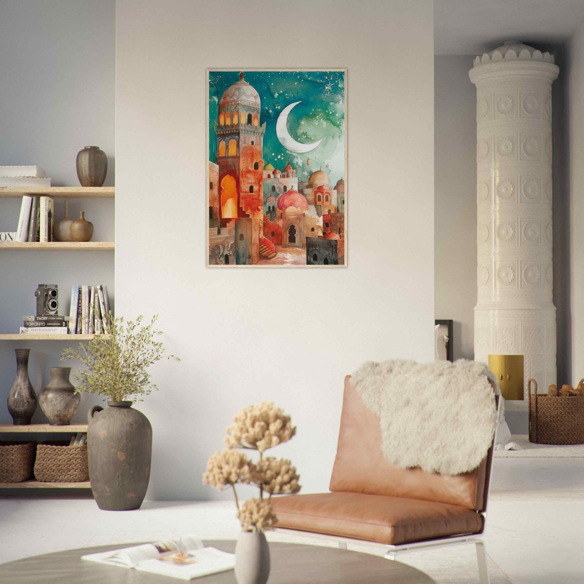 mosque and moon wall art