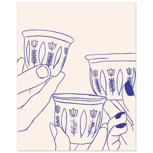 lebanese coffee cups illustration 