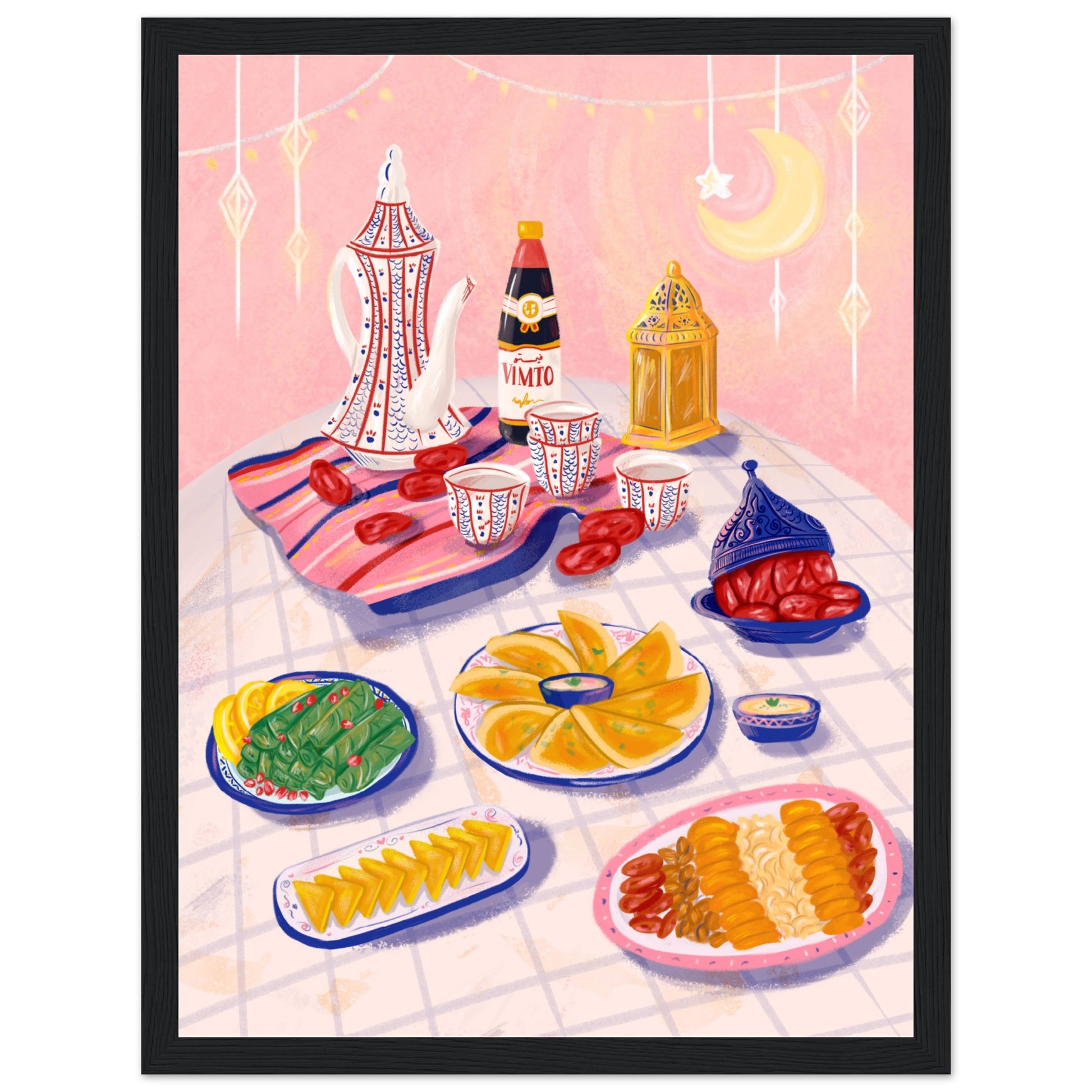 Ramadan food illustration 