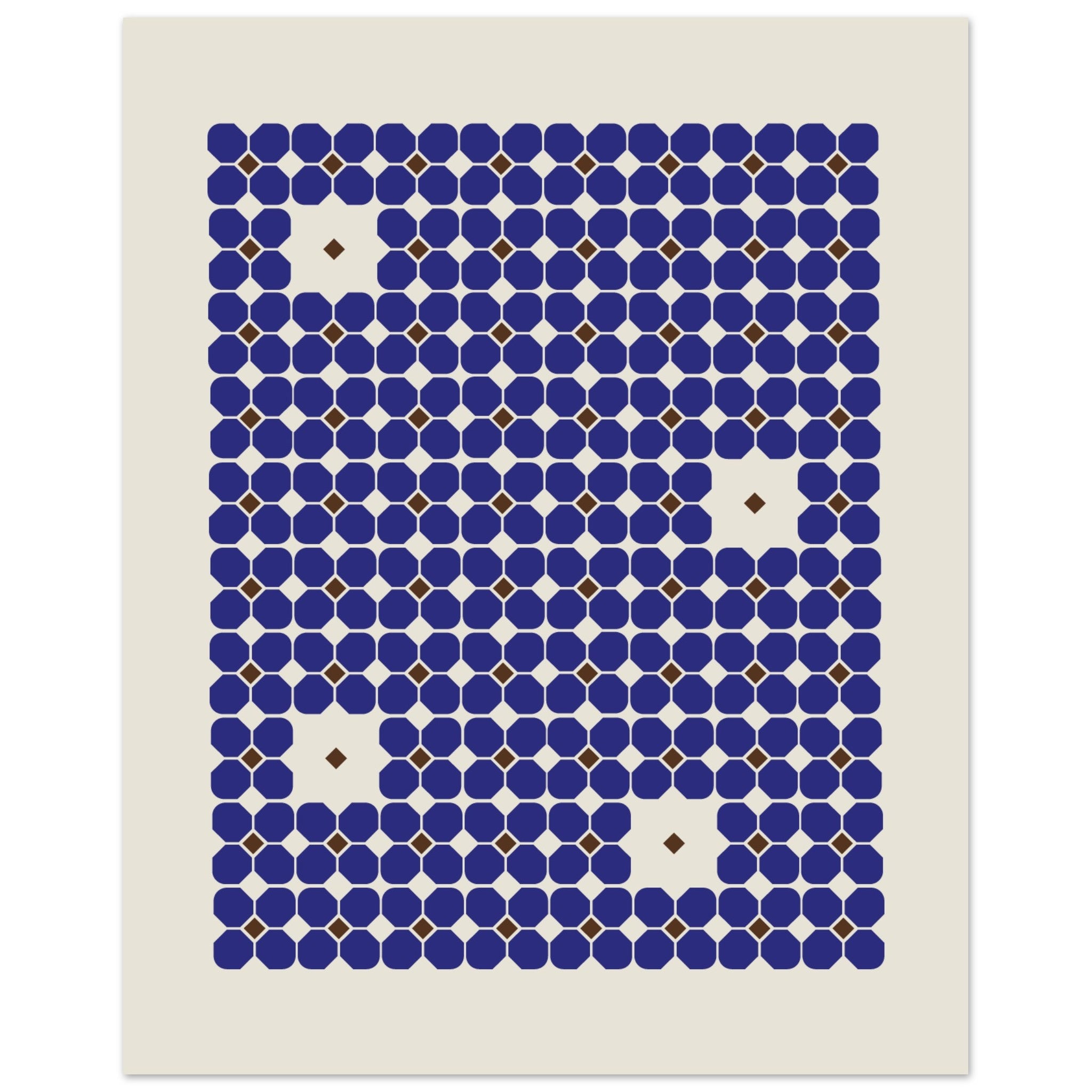 Modern Blue Geometric Pattern Wall Art