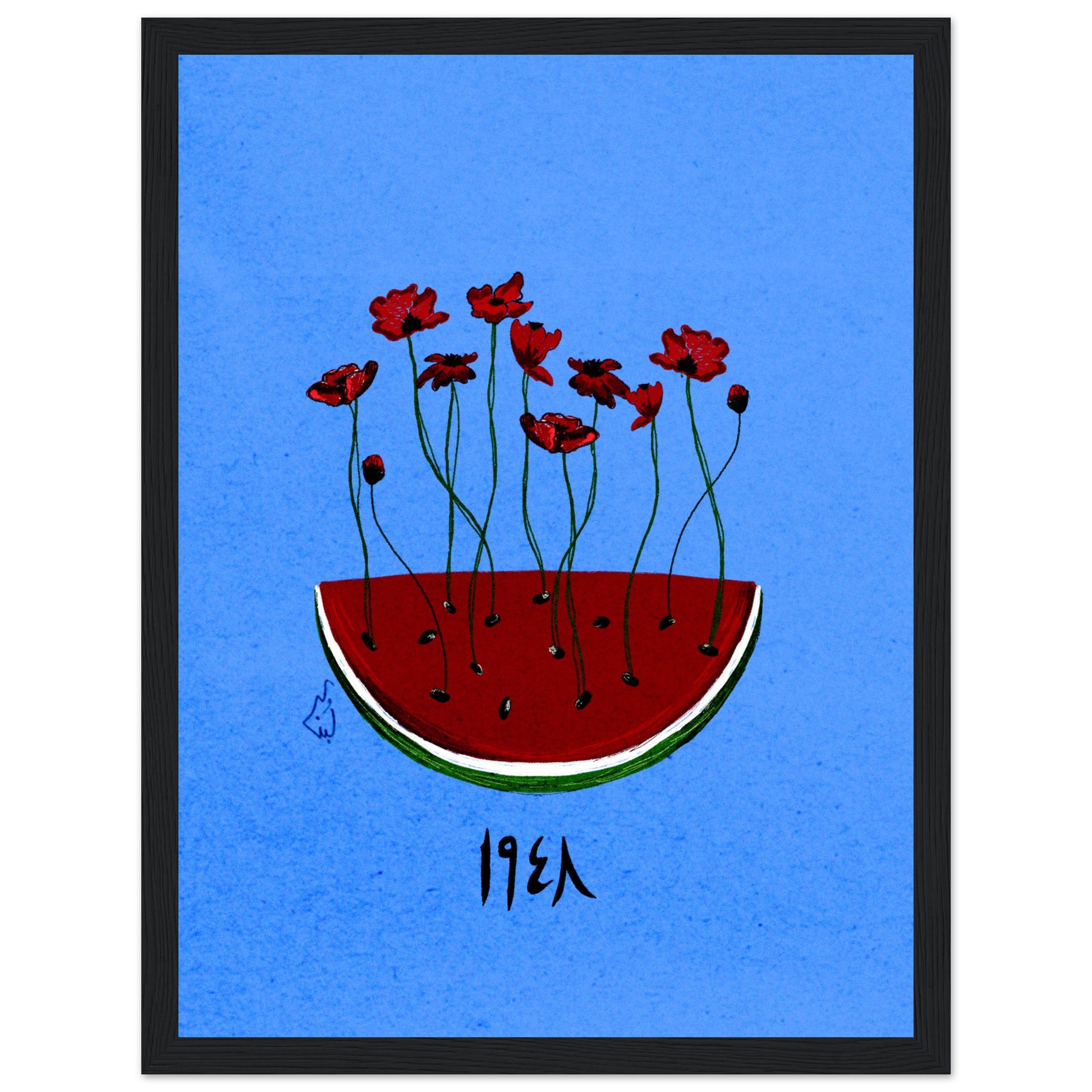 Palestine watermelon poppyseed  art print