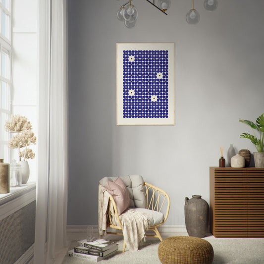 Modern Blue Geometric Pattern Wall Art